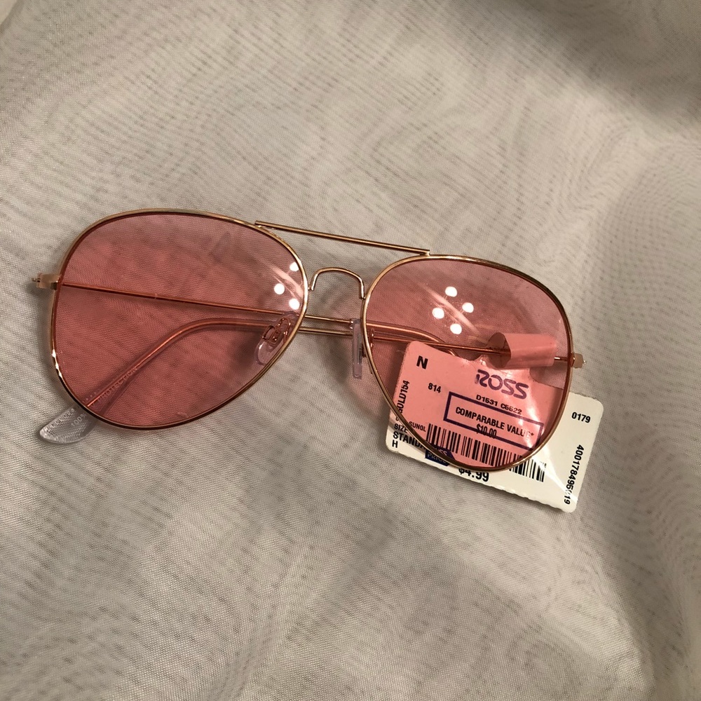 Pink Tinted Clear Aviator Glasses